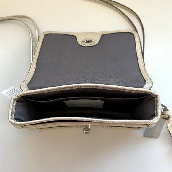 Coach Legacy Metallic Leather Penny Shoulder Bag Purse Crossbody 19908 Champagne - Picture 10 of 11